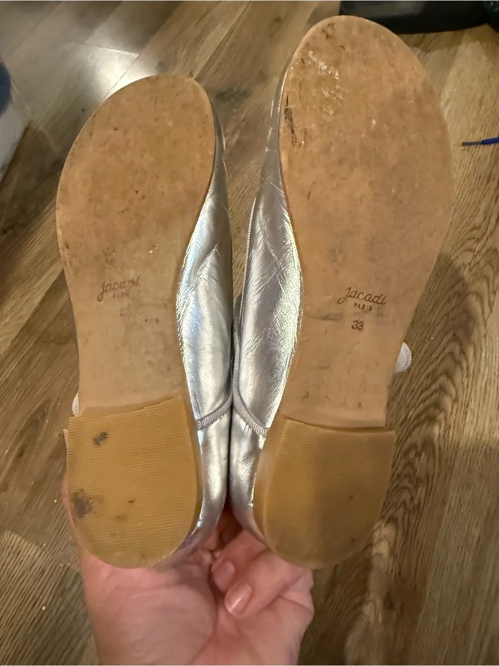 Jacadi Paris Silver Kids Dress Shoes EU 33